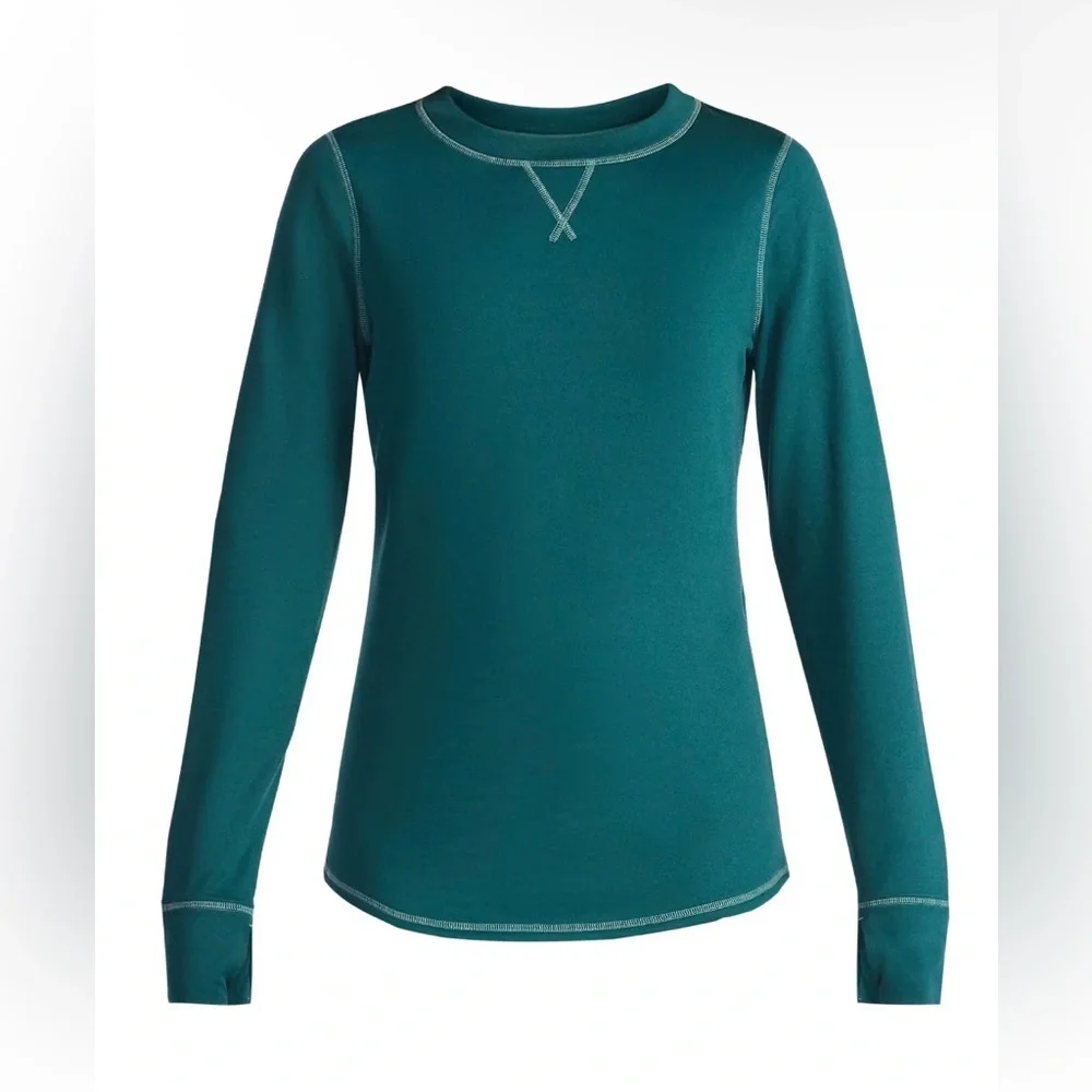 ClimateRight by Cuddl Duds Women's Thermal Top & Leggings Set XL Teal Fair Isle - Picture 4 of 4